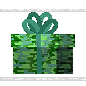 23 February Gift for men. Protective khaki box. - vector image