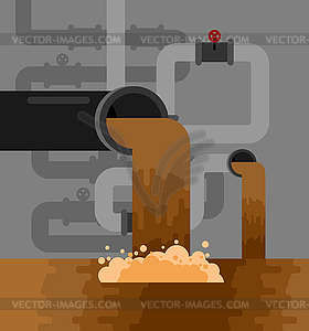 Underground sewerage System pipe. Water supply and - vector clip art