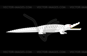 Albino alligator . Crocodile White Monster. Predato - vector clipart