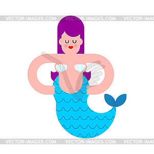 Mermaid . Mythical woman with fish tail. - color vector clipart