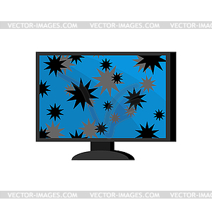 Virus in computer. Cyber attack for pc. Blocked Dat - vector clipart / vector image