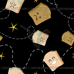 Piece of bread seamless pattern. Food texture - vector clip art