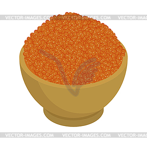 Red caviar . Fish caviar delicacy meal - vector image