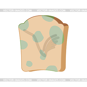 Piece of bread with mold . Foul food - vector clipart