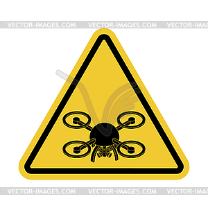 Attention quadrocopter. Danger of aerial - vector clipart