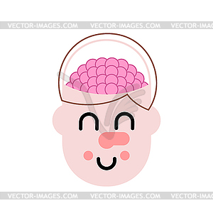 Brain in head. Thinking process - vector image