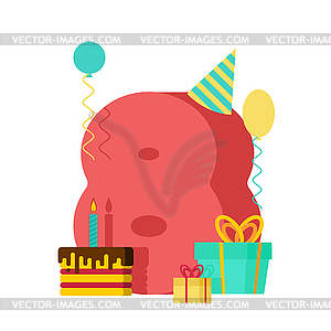8 year greeting card Birthday. 8th anniversary - vector image