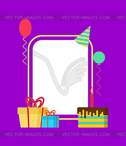 Birthday card. Template of anniversary. Place for - vector image
