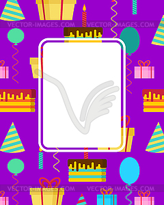 Birthday card. Template of anniversary. Place for - vector clipart