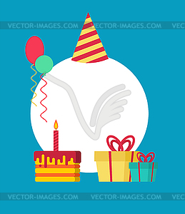 Birthday card. Template of anniversary. Place for - vector image