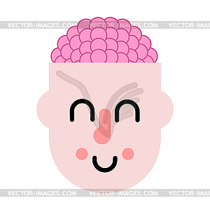 Brain in head. Thinking process - vector clip art