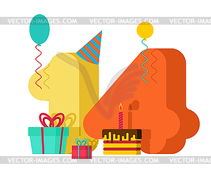 14 year greeting card Birthday. 14th anniversary - vector image