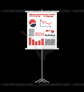 Business Presentation on Roll-up. Template. Charts - vector clipart