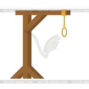 Gallows are . Wooden post and loop - vector image