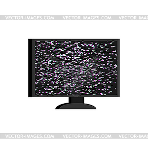 Broken television. Ripples on screen. Glych - vector clipart