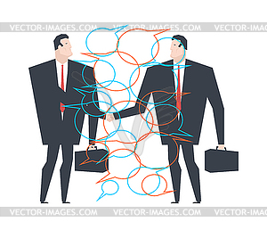 Business deal. Businessmen agreement. Bubble for - stock vector clipart