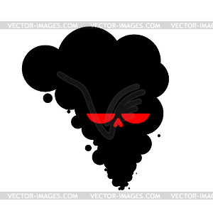 Black Smoke skull plant. death of all living - vector clip art