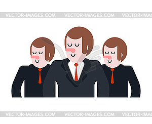 Business team. Boss and managers. Three people - vector image