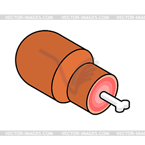 Meat on bone isometric style. Piece of beef. Pork - vector image