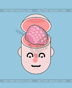 Open head and Brain  - vector image