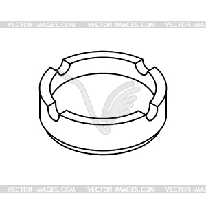 Ashtray isometric style . Accessory of smoker - vector image