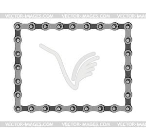 Велосипедная цепь квадратная. Железная рама - изображение в векторном виде