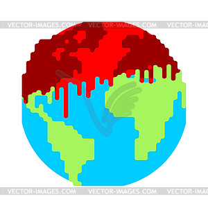Капающая кровь на Земле. Война на планете. Конец - иллюстрация в векторе