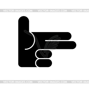 Finger gun . Hand weapon - vector image