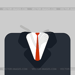 Male costume template. Jacket and tie - vector clipart