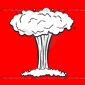 Ядерный взрыв . Война. большая красная взрывчатка - стоковый клипарт