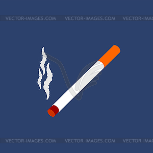 Cigarette and smoke . Smoking Isometric Style - vector image