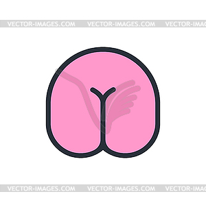 Ass icon. Backside . bottom - vector image