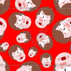 Shock seamless pattern. Panic people background. - vector clip art