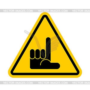 Loser Attention. Unsuccessful man is prohibited. - vector image