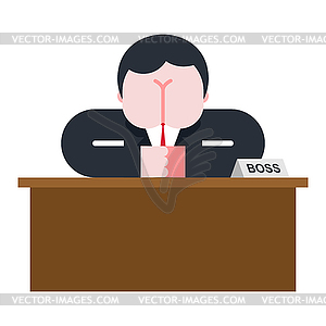 Boss Ass for face. Asshole man. head of fanny - vector clipart