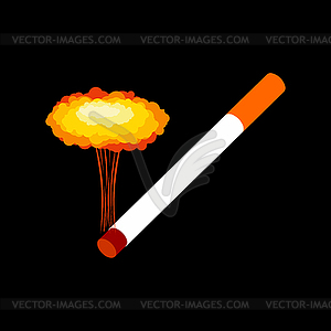 Cigarette and explosion . Smoking - vector clipart