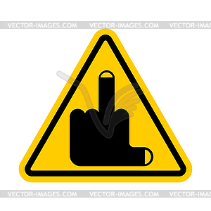 Attention Fuck. Coarseness is prohibited. Yellow - vector clipart