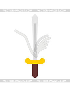 Sword . Knights iron weapon - vector image