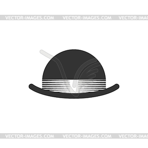 Hat bowler . Black Vintage Hat - vector image