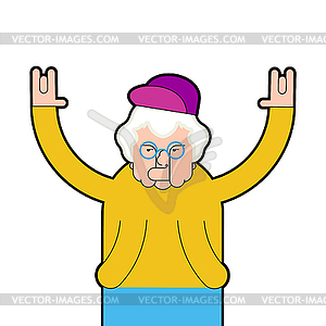 Grandmother Cool Grandma Rock Hand Sign Old Lady Vector Image