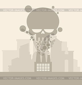 Contaminated air. Industrial City in fog. - vector clipart