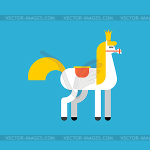 Royal white horse . King horseback - vector clipart / vector image