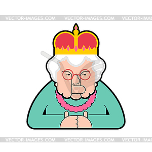 Королева . Босс старушка в короне - изображение векторного клипарта
