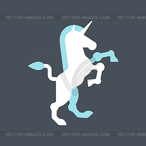 Unicorn heraldic symbol. Sign Animal for coat of - vector image