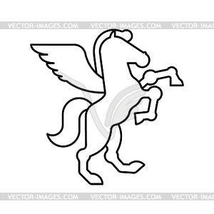 Pegasus heraldic symbol. Sign Animal for coat of - vector image