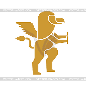 Griffin heraldic symbol. Sign Animal for coat of - vector clipart