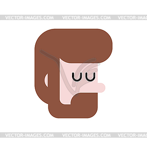 Head hipster Portrait. Guy with beard - vector clipart