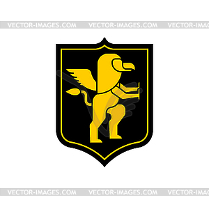 Griffin Shield heraldic symbol. Sign Animal for coa - royalty-free vector image