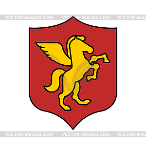 Pegasus Shield heraldic symbol. Sign Animal for coa - vector EPS clipart