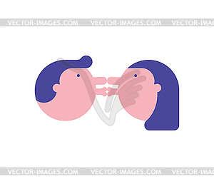 Love Meeting and kiss. Lovers Passion. for v - vector image